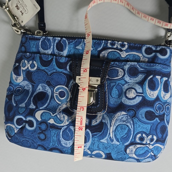 NWT Coach Blue Patterned Crossbody Bag - Picture 9 of 10